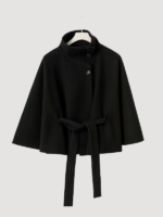 Gina Tricot Cape Black Oversized Polyester Jacket