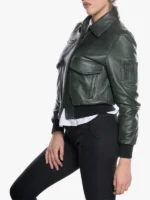 Pilot Green Bomber Jacket For Women