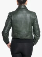 Women Pilot Green Bomber Zip-Up Jacket