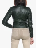 Scialla Women Zip-Up Jacket in Green With Shawl Collar