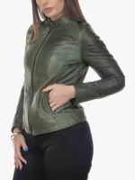 Violetta Bis Women's Green Zipper Jacket