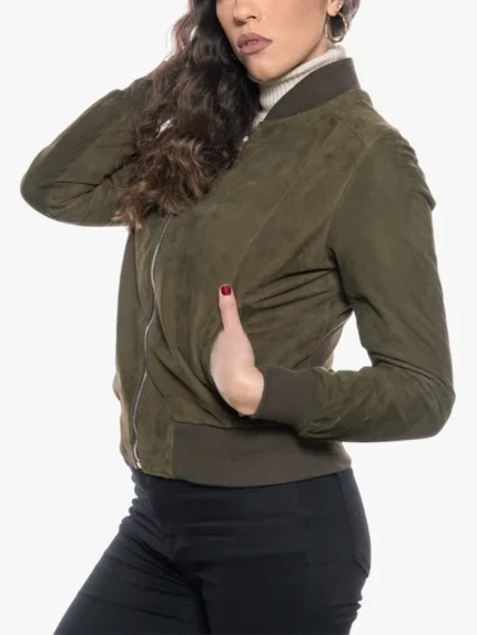 Malesia Women's Green Bomber Jacket