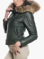 Women Lasmara Green Zipper Jacket