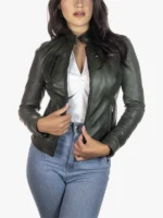 Giulia Women's Green Zip-Up Jacket