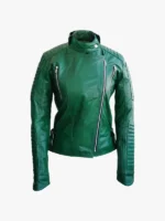 Green Brando Women Biker Jacket