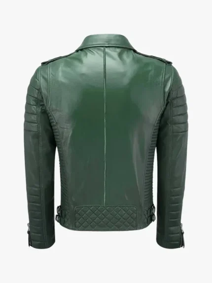 Green Leather Men Jacket