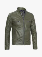 Green Olive Leather Jacket