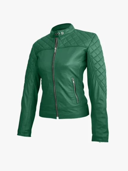 Green Quilted Jacket For Women
