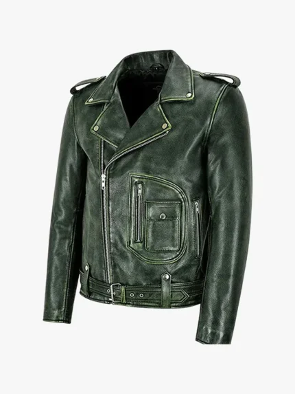 Green Soft Lambskin Leather Jacket