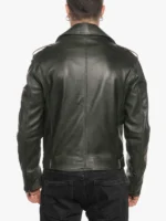 Green Three Pockets Mens Jacket With Belted