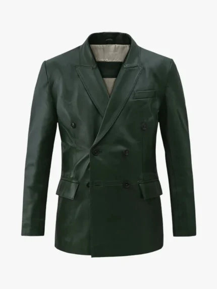 Green Vintage Leather Blazer