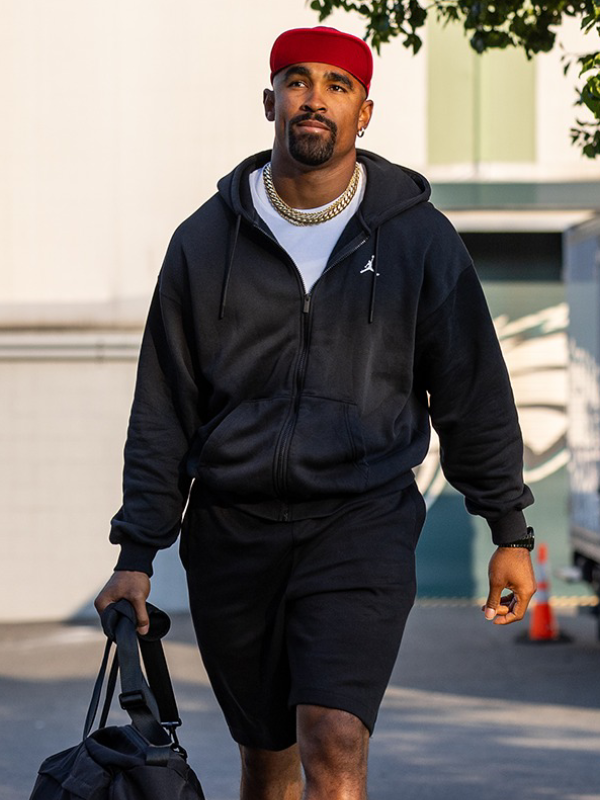 Jalen Hurts Training Camp Jordan Black Hoodie Jalen Hurts Training Camp Jordan Black Hoodie