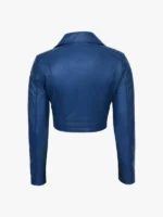 Julian Blue Cropped Biker Jacket