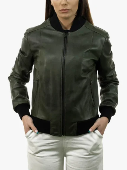 Malesia Women's Green Bomber Jacket