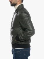 Men Olive Green Bomber Jacket Pilota