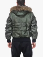 Men Olive Green Boston Down Jacket