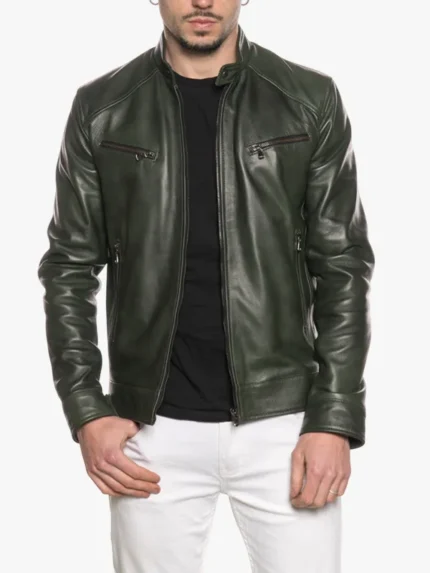 Men Uo6 Green Snap-Tab Jacket