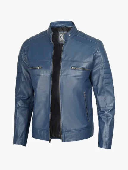 Men's Cafe Racer Style Leather Jacket