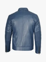 Men's Blue Cafe Racer Style Jacket