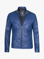 Men's Blue Cafe Racer Jacket