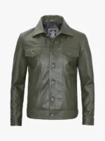 Men's Four Pockets Olive Green Jacket