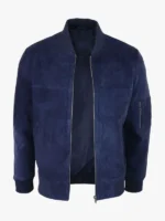 Mens Genuine Suede Bomber Jacket