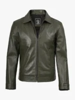 Mens Green Vintage Leather Jacket