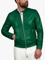 Men's Leather Green Jacket