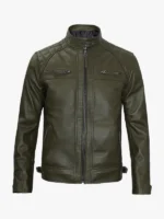 Mens Quilted Shoulder Green Jacket