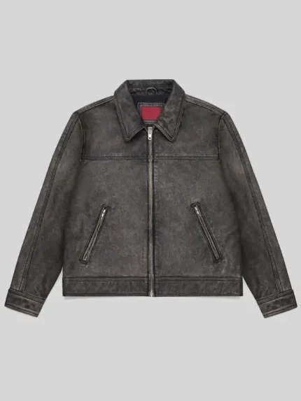 Mutimer Distressed Leather Jacket