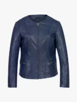 Nevaeh Ladies Blue Collarless Jacket