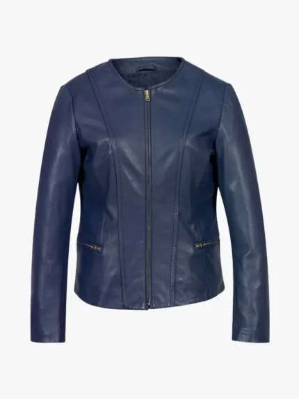 Nevaeh Ladies Blue Collarless Jacket