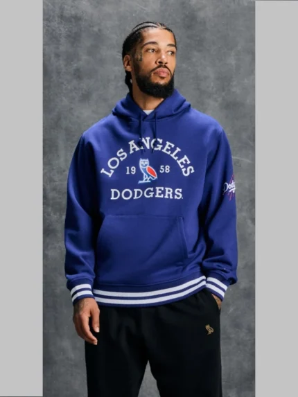 OVO x New Era x Los Angeles Dodgers Blue Hoodie