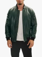Olive Green Jacket In Bomber Style