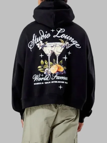 Pacsun Studio Lounge Cropped Black Hoodie