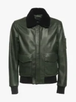 Pilota Green Jacket With Black Shearling Collar