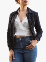 Polo Genuine Suede Leather Bomber Jacket for Women