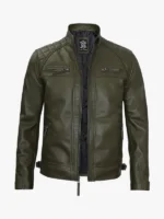 Quilted Shoulder Green Jacket