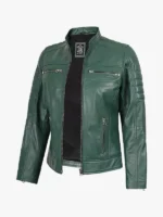 Real Green Biker Jacket Women