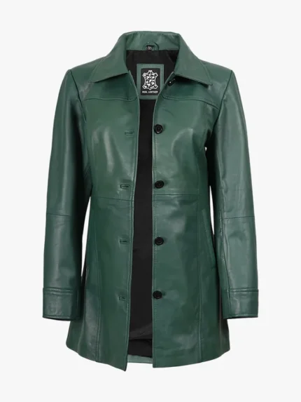 Real Green Coat - 34 length Jacket For Women