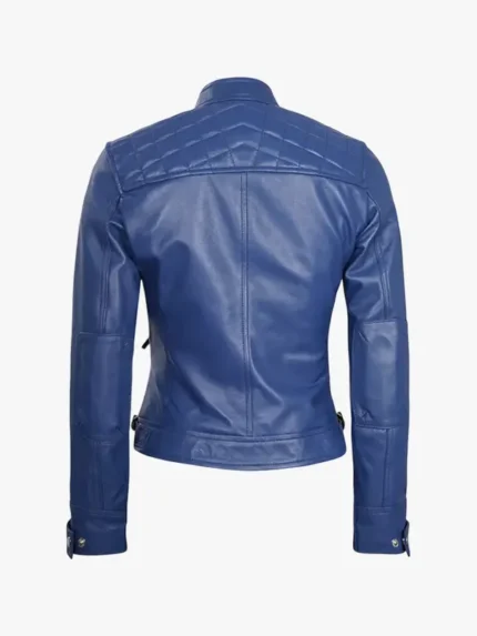 Saoirse Ladies Blue Cafe Racer Jacket