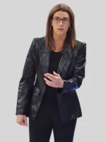 Stephanie White Black Leather Jacket