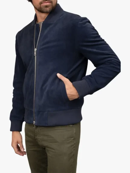 Men's Suede Bomber Jacket