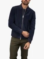 Men's Bagatelle Suede Bomber Blue Jacket