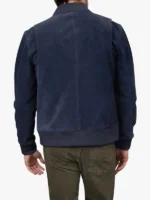 Men's Suede Bomber Blue Jacket