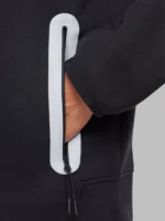 Tech Windrunner Reflective Details Full-zip Black Fleece Jacket