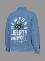 Unisex The Wild Collective New York Liberty Full-Zip Denim Jacket Blue