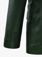 Vintage Leather Blazer Green