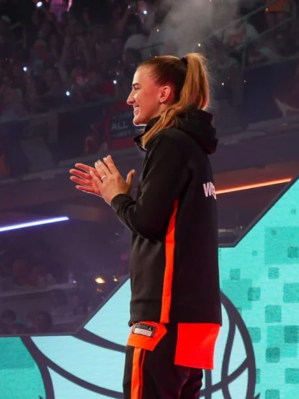 WNBA Sabrina Ionescu Black Zip-Up Hoodie Jacket