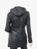 Echo Women's Blue Leather Parka Jacket